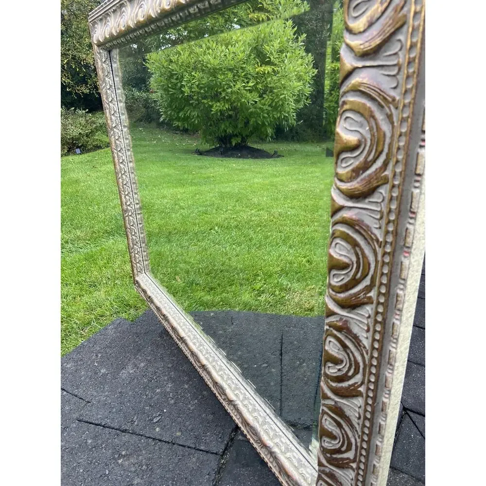 VTG The Bombay Company Rustic Gold Ornate Beveled Hanging Wall Mirror 34x28”